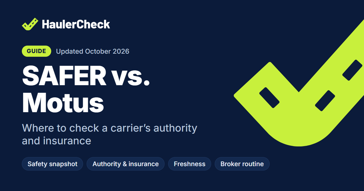 FMCSA SAFER vs. Motus: Which Tool to Use? — HaulerCheck